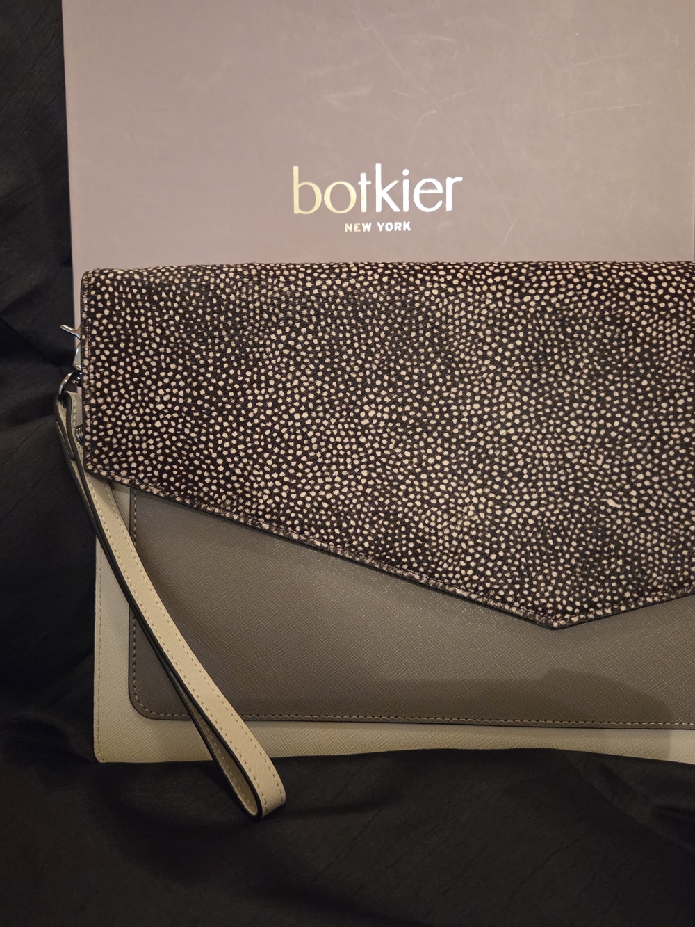 Botkier Cobble Hill Flap Clutch in Winter Snow